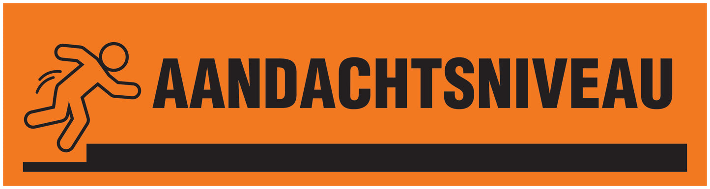 “Aandachtsniveau” Sticker 20-80 cm van PVC-kunststof, EW-STUFE-17000-45x12-8-88