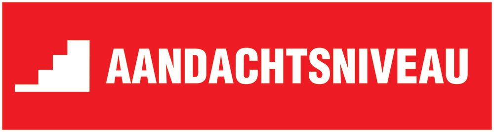 “Aandachtsniveau” Sticker 20-80 cm van PVC-kunststof, EW-STUFE-19000-45x12-14-0