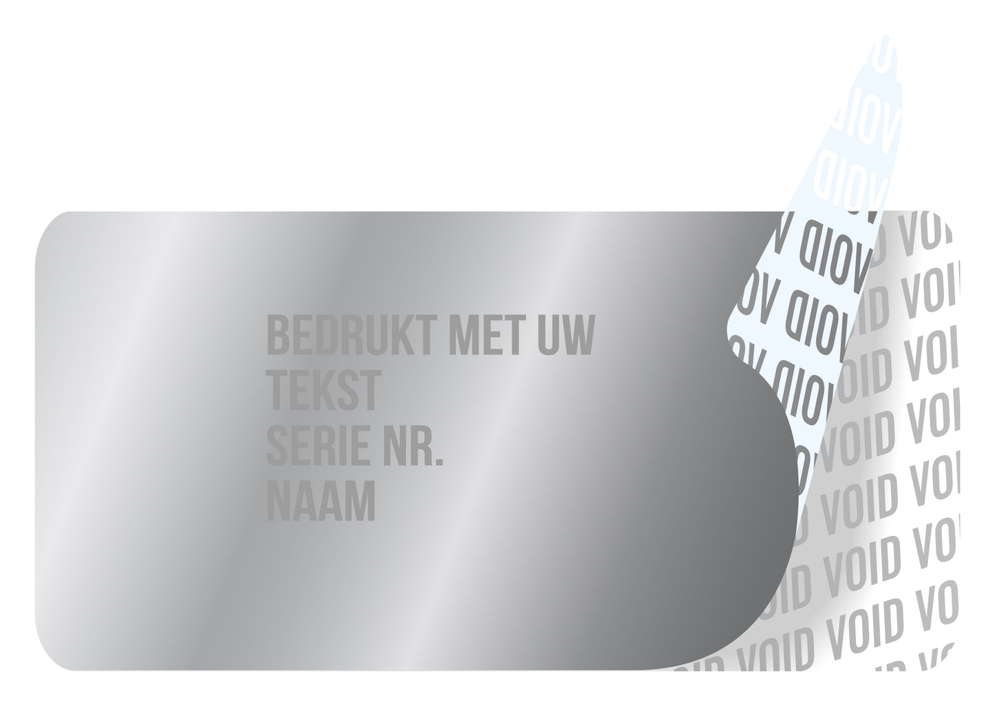 100 Void stickers, garantiezegels, veiligheidslabels 20x10mm glanzend zilver bedrukt met uw gewenste tekst van EtikettenStar GmbH