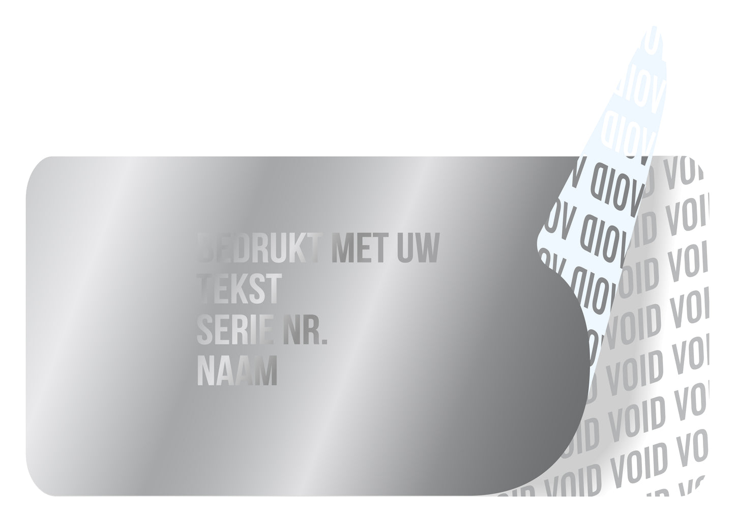 100 Void stickers, garantiezegels, veiligheidslabels 20x10mm glanzend zilver bedrukt met uw gewenste tekst van EtikettenStar GmbH