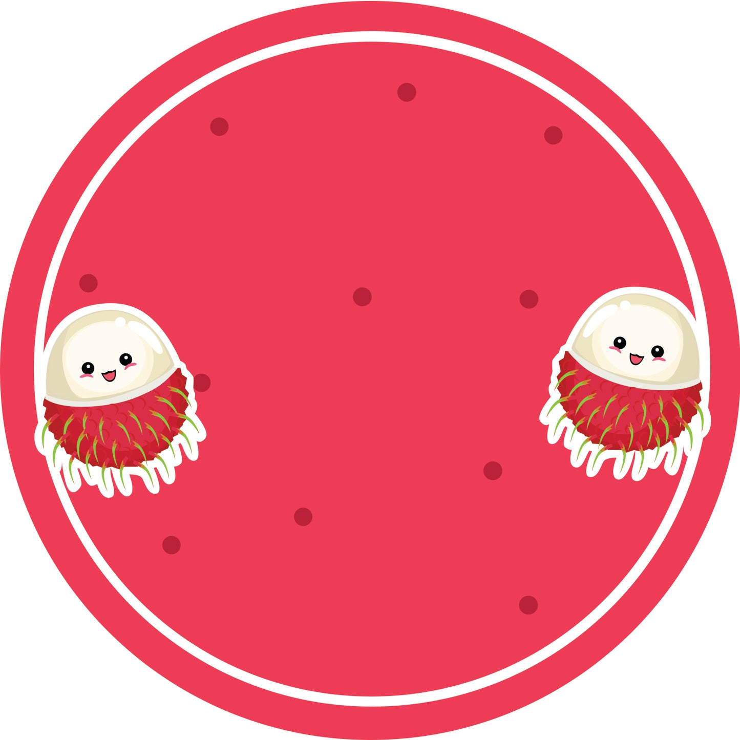 Jamstickers, conserveringslabels, huishoudlabels, ronde labels met matte afwerking LHMAR17720-Rambutan