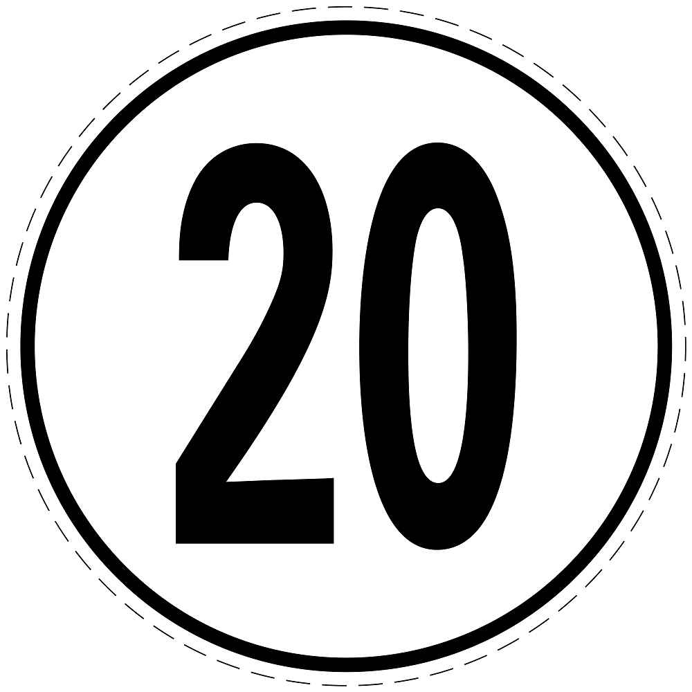 Snelheidsbord 20 km/uur EW-CAR5000-20