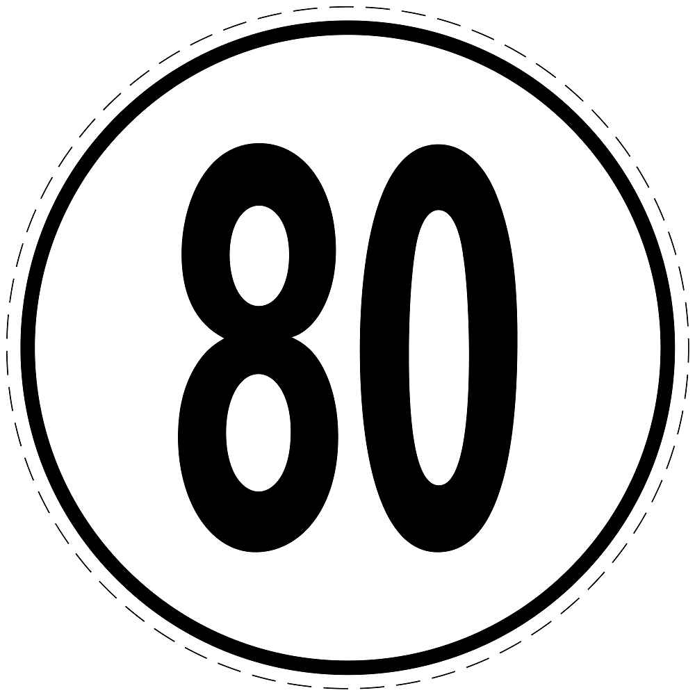 Snelheidsbord 80 km/uur EW-CAR5000-80