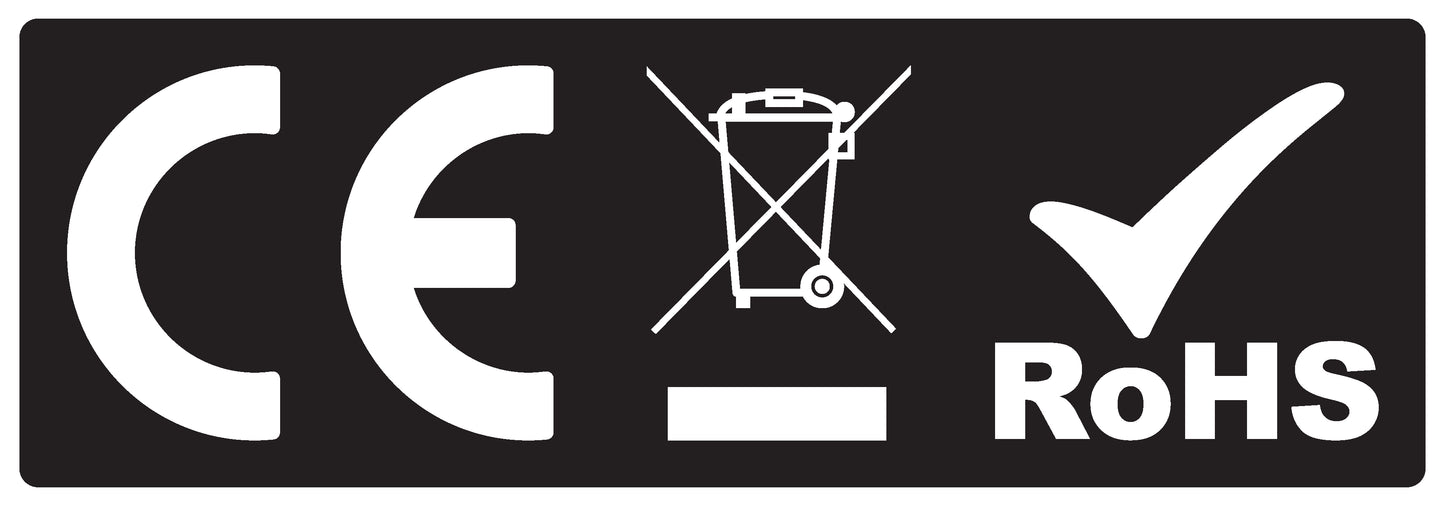 100x elektrische apparaten Kentekenplaat "GS EAC CE" gecombineerd ES-CEWEEROHS-PE-3010-88