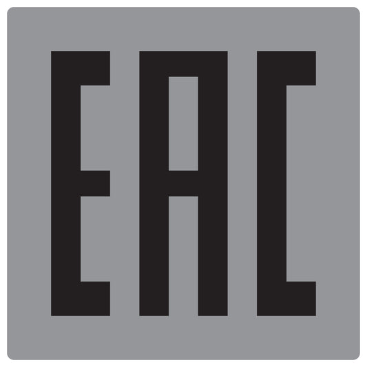 100x elektrische apparaten Kentekenplaat "EAC" Euraziatische conformiteit EW-EAC-PE-1010-SIM