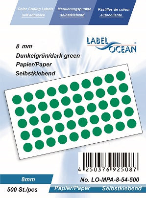 Markeringspunten 8 mm van zelfklevend papier op vellen MPA-8