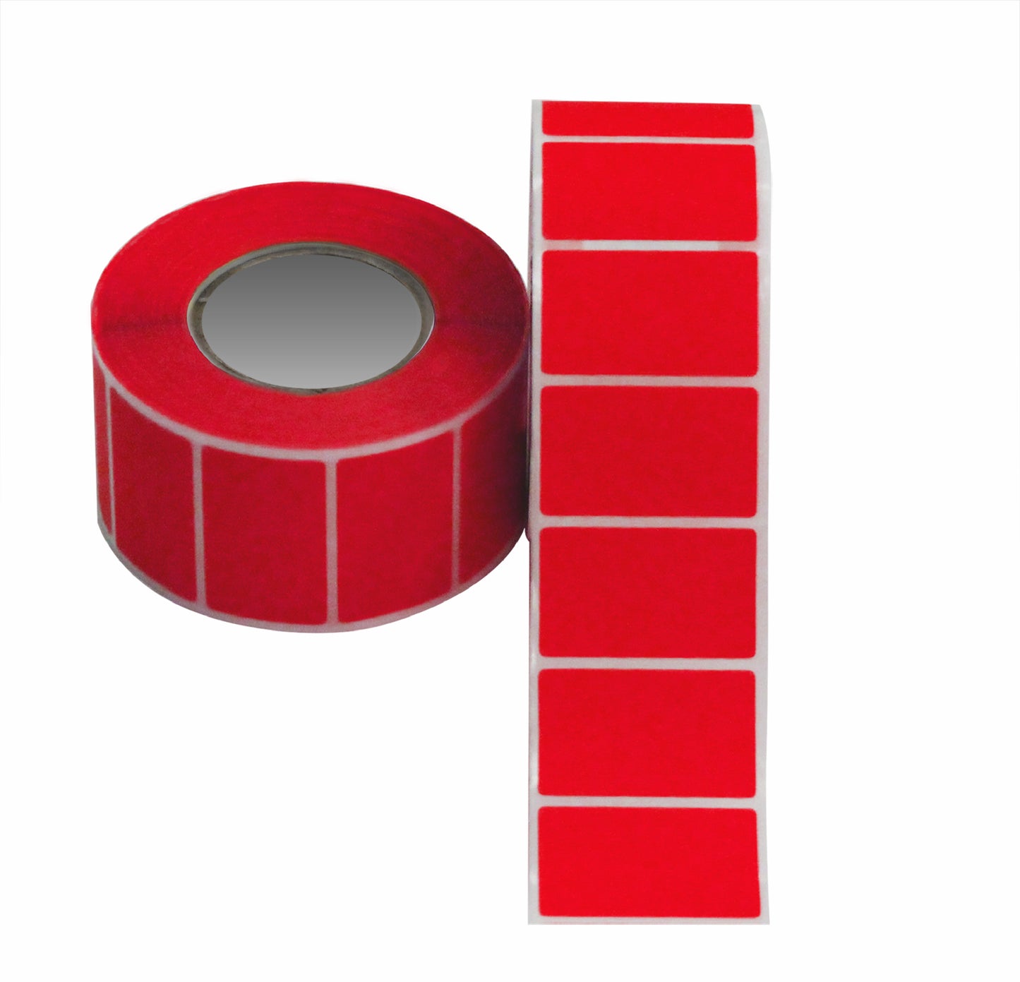 1000 zelfklevende vierkante markeringspunten 24x40 mm, 60x40 mm en 90x70 mm op een rol papier