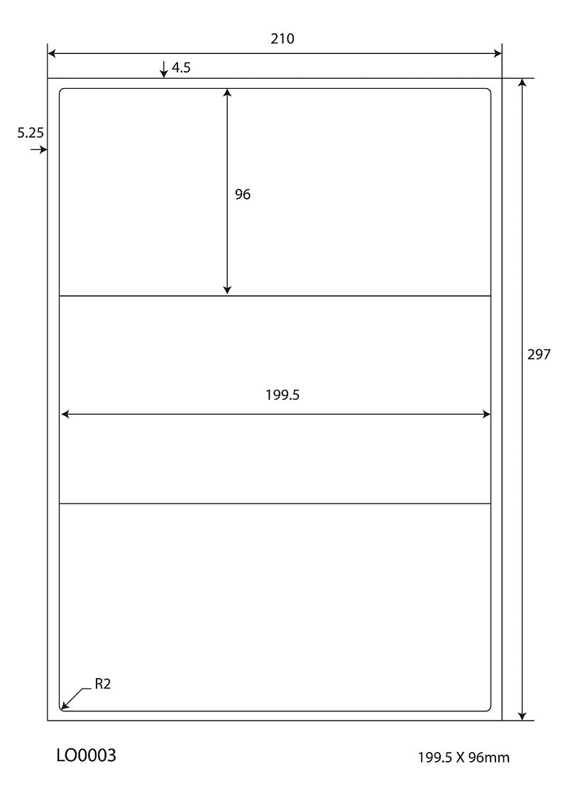 300 stickers 199,5x96mm bedrukt volgens uw wensen mat of glanzend ES-0003