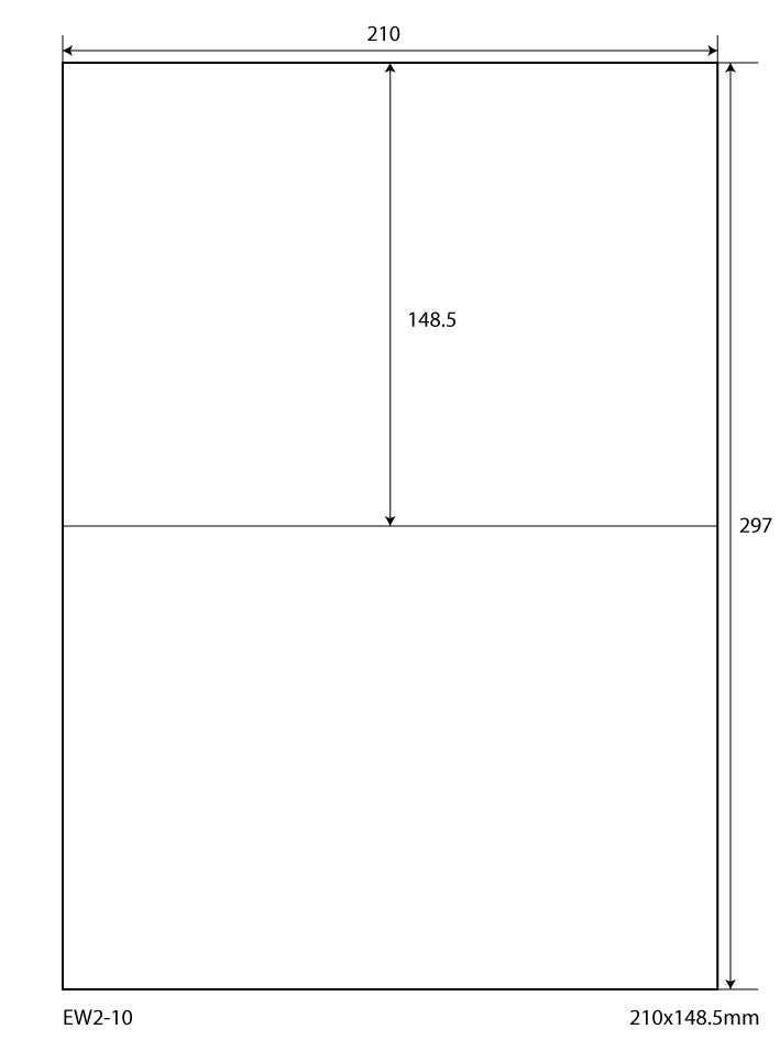 200 Folienetiketten 210x148,5mm, op 100 vellen Din A4, mat, zelfklevend