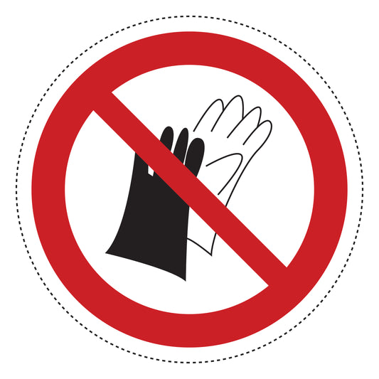 1 stuk Verbodssticker "Dragen van handschoenen verboden" van PVC-kunststof, ES-SI470-10