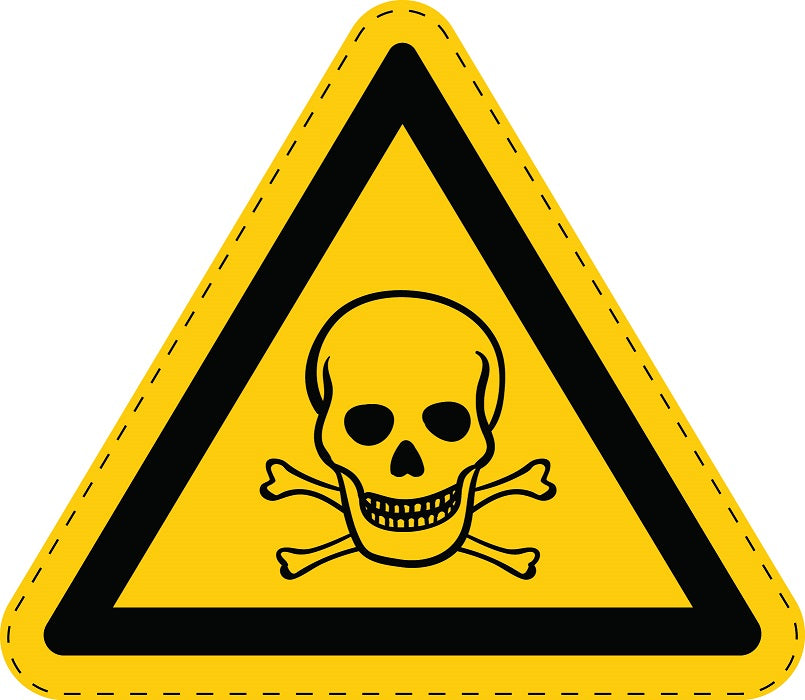 1 stuks Waarschuwingssticker "Waarschuwing voor giftige stoffen" gemaakt van PVC-kunststof, ES-SIW-003