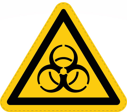 1 stuks Waarschuwingssticker "Waarschuwing  tegen biologisch gevaar" gemaakt van PVC-kunststof, ES-SIW-016