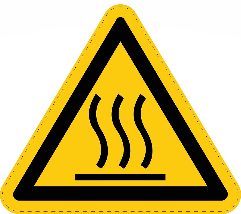 1 stuks Waarschuwingssticker "Waarschuwing voor Heet oppervlak" van PVC-kunststof, ES-SIW-026