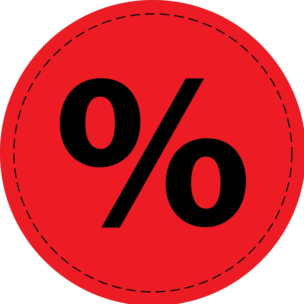 Promotiesticker Aanbiedingssticker speciale aanbiedingssticker "%" 2-10 cm gemaakt van papier en plastic EW-PR-4850
