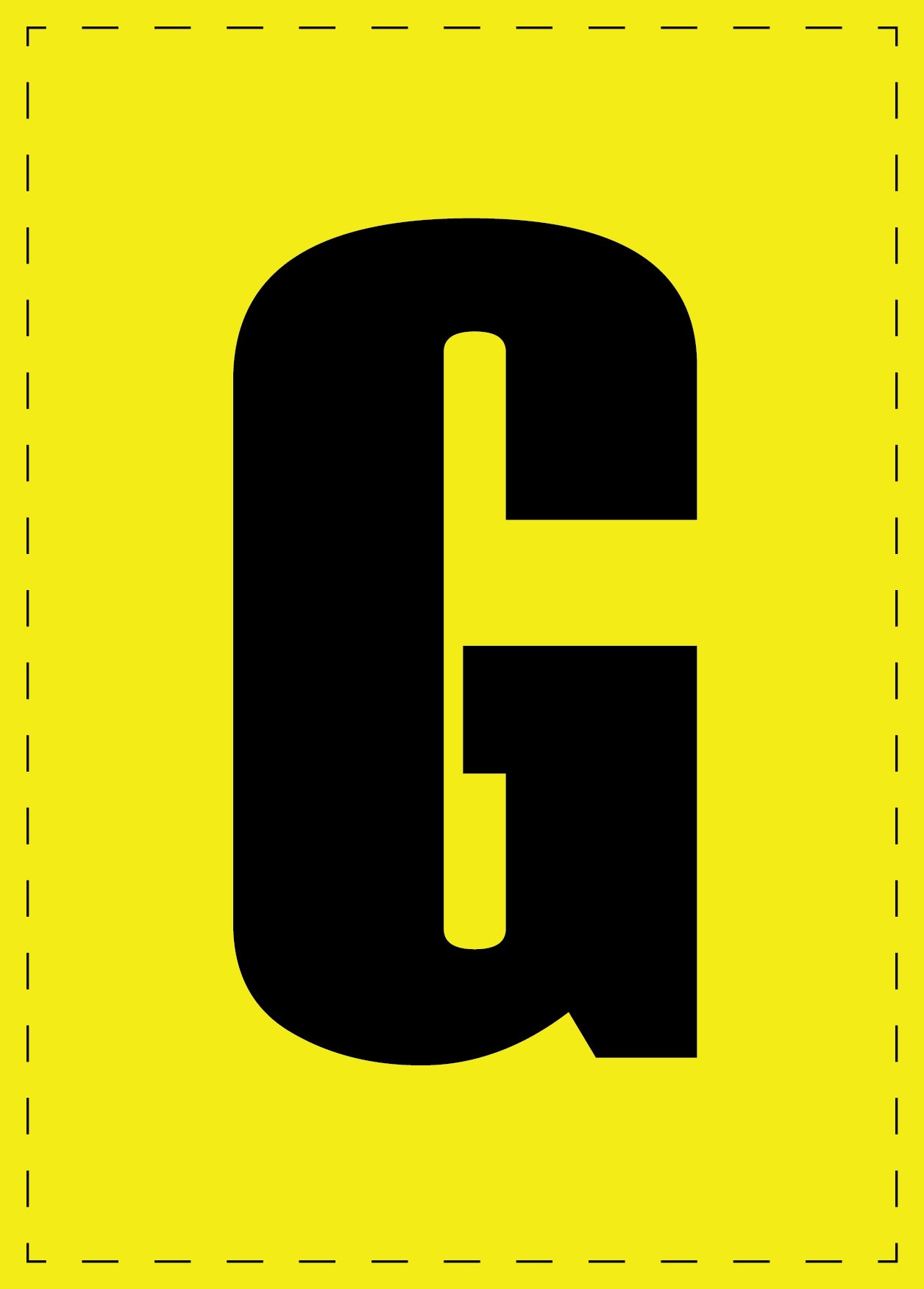 Letter G zelfklevende letters en cijferstickers zwart lettertype gele achtergrondES-BGPVC-G-3