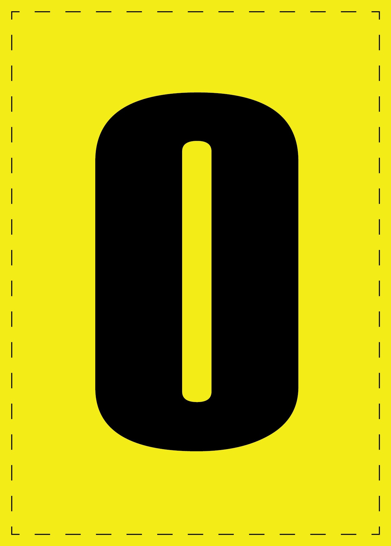 Letter O zelfklevende letters en cijferstickers zwart lettertype gele achtergrond ES-BGPVC-O-3