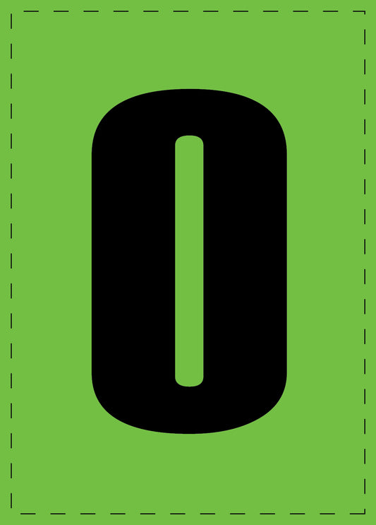 Letter O zelfklevende letters en cijferstickers zwart lettertype groen achtergrond ES-BGPVC-O-67