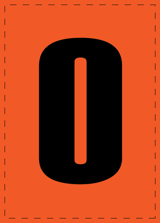 Letter O zelfklevende letters en cijferstickers zwart lettertype Oranje achtergrondES-BGPVC-O-8