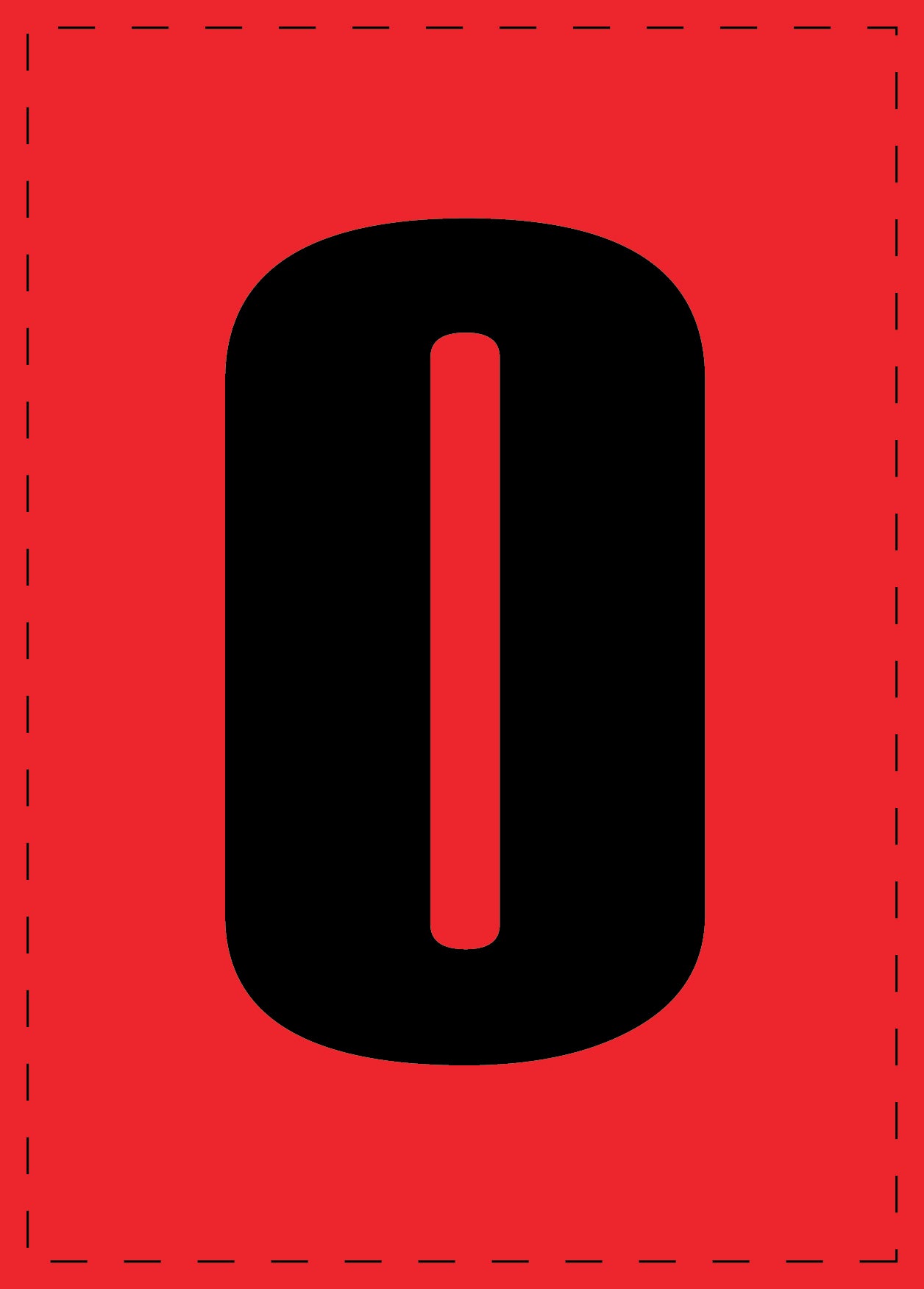 Letter O zelfklevende letters en cijferstickers zwart lettertype Rood achtergrond ES-BGPVC-O-14
