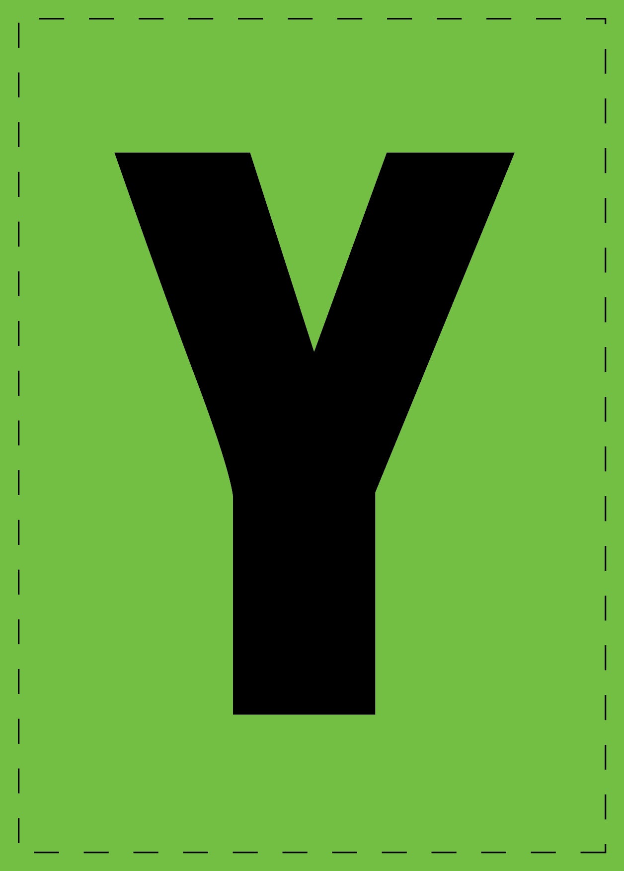 Letter Y zelfklevende letters en cijferstickers zwart lettertype groen achtergrond ES-BKPVC-YES-BGPVC-Y-67