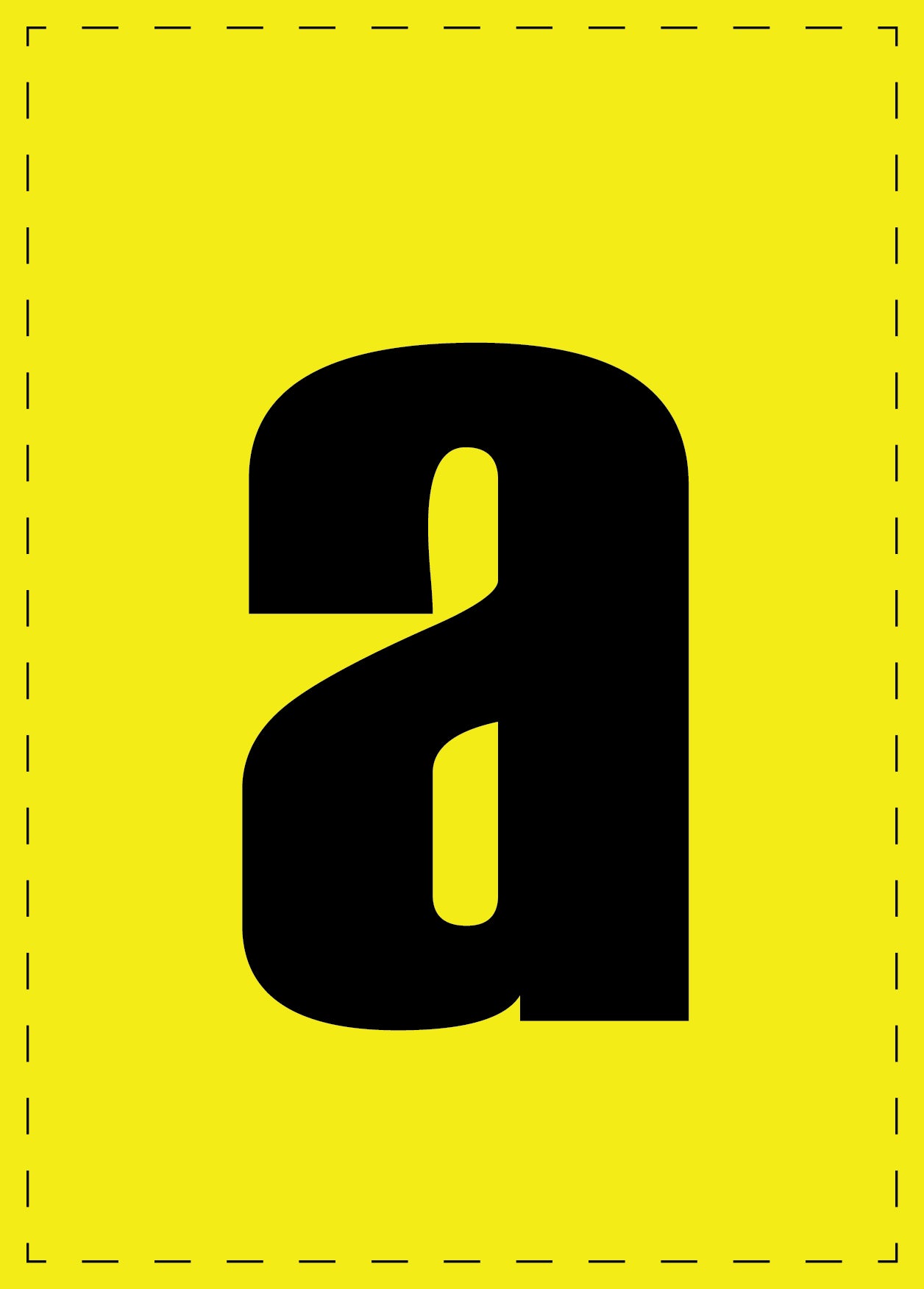 Letter a zelfklevende letters en cijferstickers zwart lettertype gele achtergrond ES-BKPVC-A-3