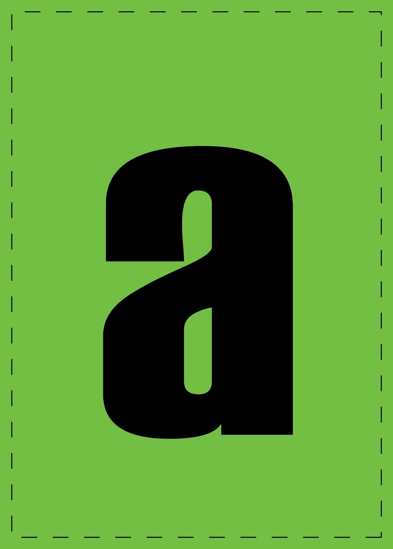 Letter a zelfklevende letters en cijferstickers zwart lettertype groen achtergrond ES-BKPVC-A-67