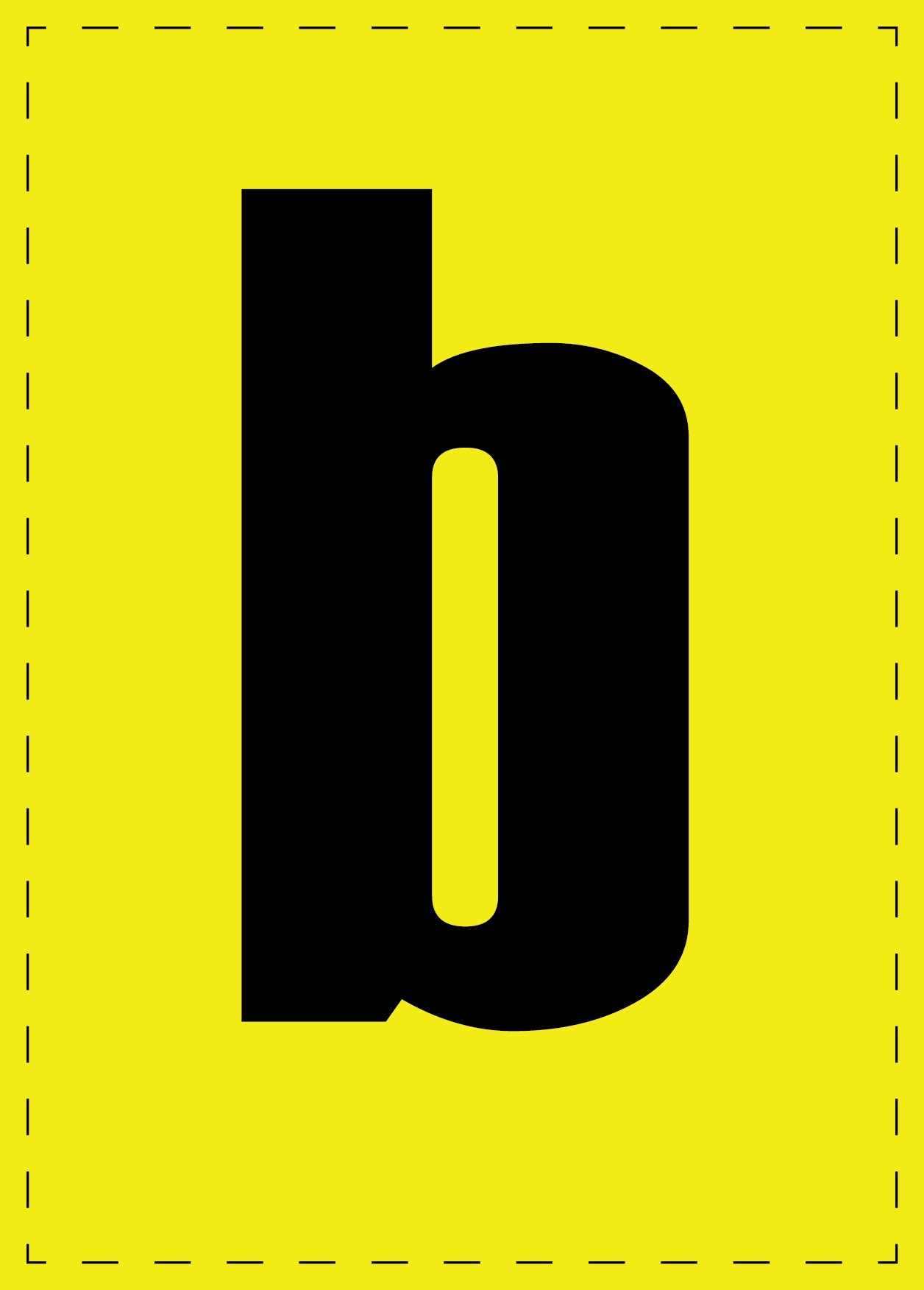 Letter b zelfklevende letters en cijferstickers zwart lettertype gele achtergrond ES-BKPVC-B-3