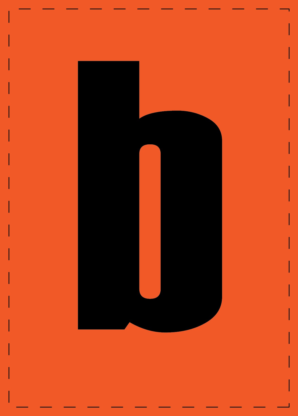 Letter b zelfklevende letters en cijferstickers zwart lettertype Oranje achtergrond ES-BKPVC-B-8