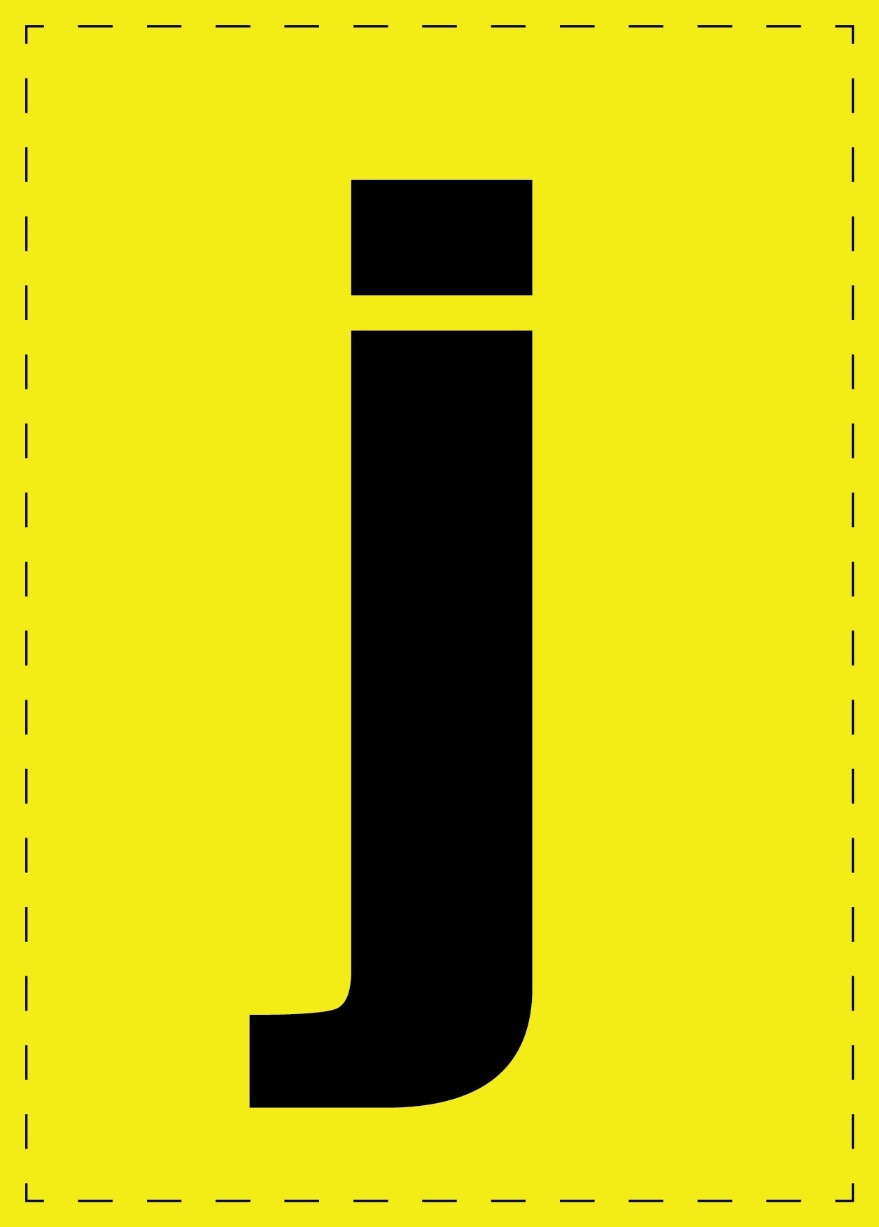Letter j zelfklevende letters en cijferstickers zwart lettertype gele achtergrond ES-BKPVC-J-3