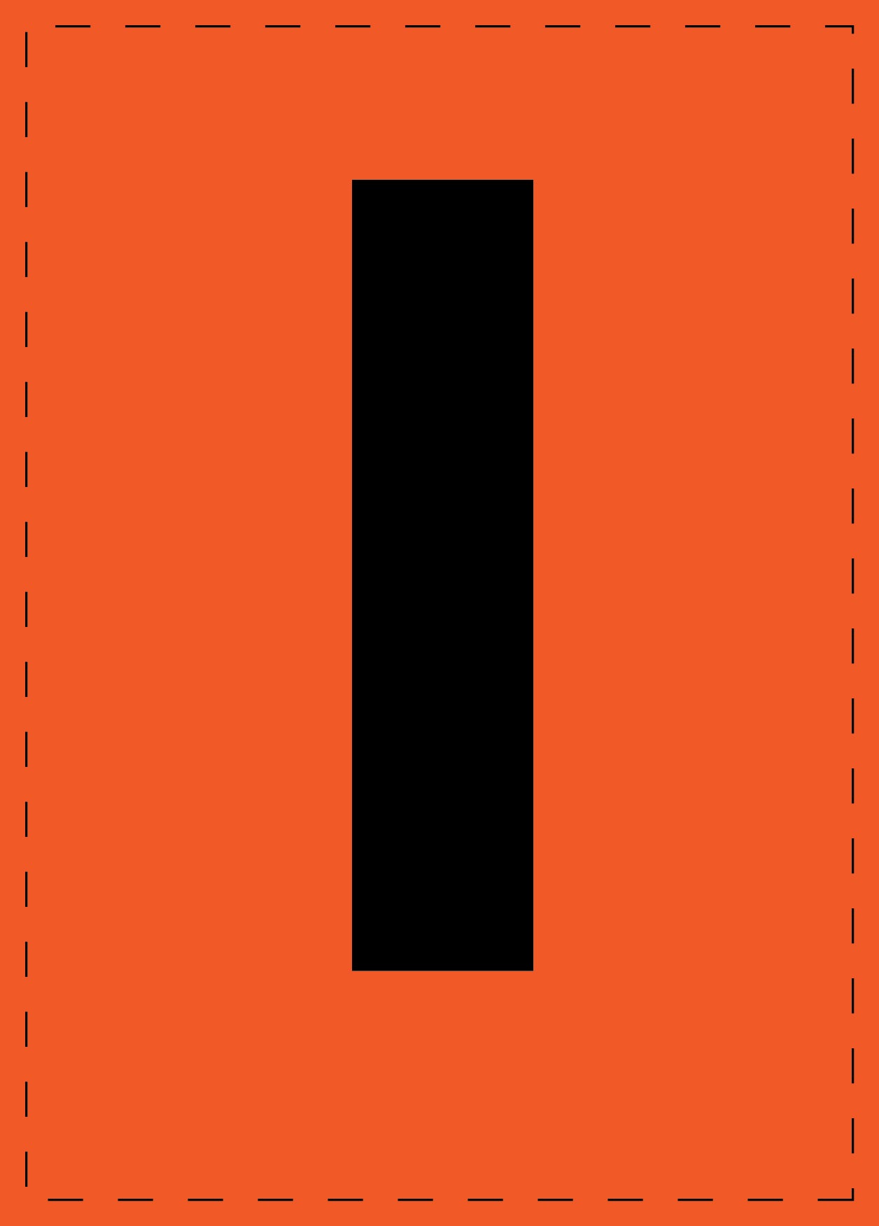Letter l zelfklevende letters en cijferstickers zwart lettertype Oranje achtergrond ES-BKPVC-L-8