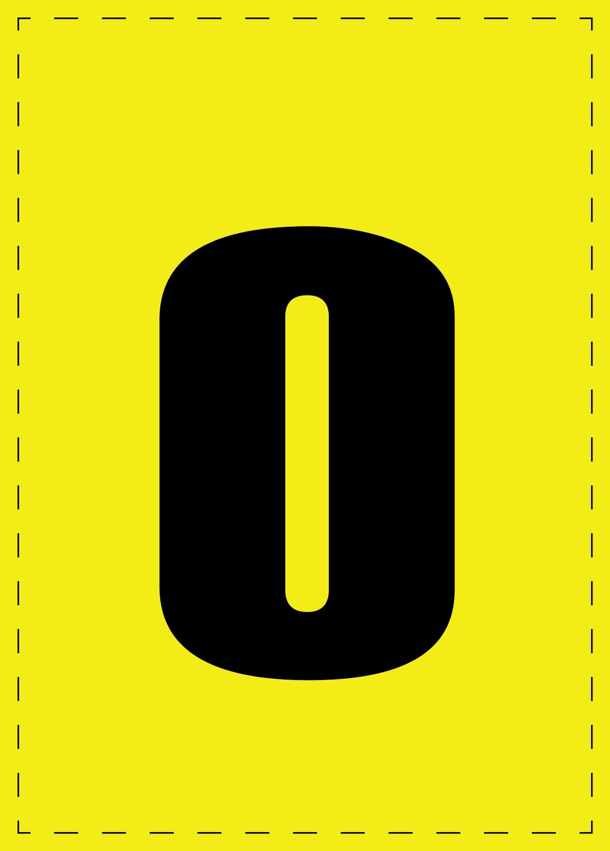 Letter o zelfklevende letters en cijferstickers zwart lettertype gele achtergrond ES-BKPVC-O-3