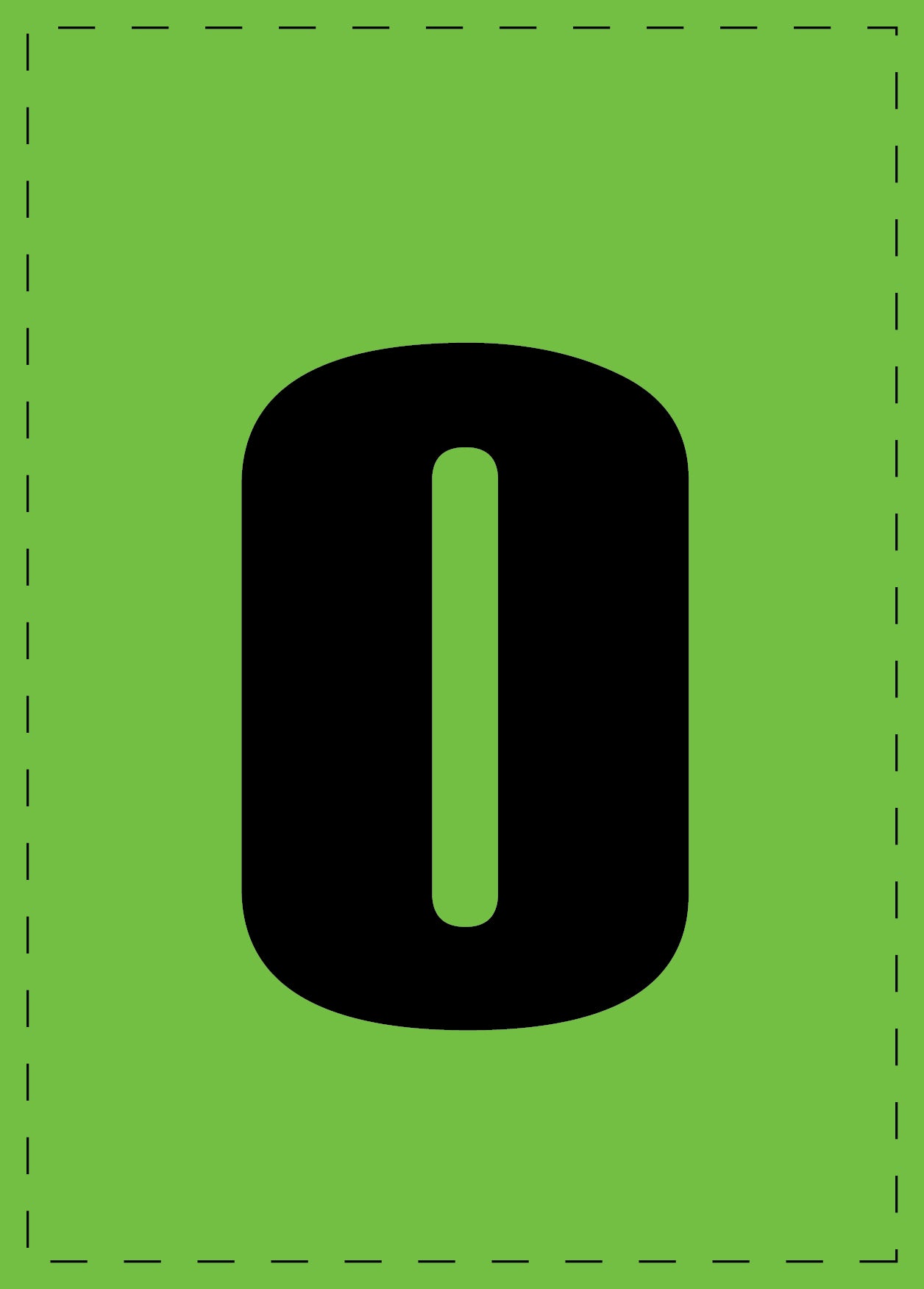 Letter o zelfklevende letters en cijferstickers zwart lettertype groen achtergrond ES-BKPVC-O-67