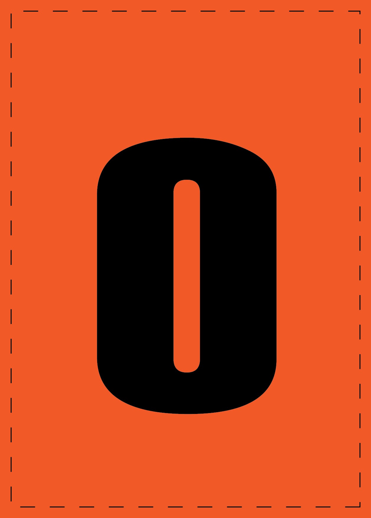 Letter o zelfklevende letters en cijferstickers zwart lettertype Oranje achtergrond ES-BKPVC-O-8