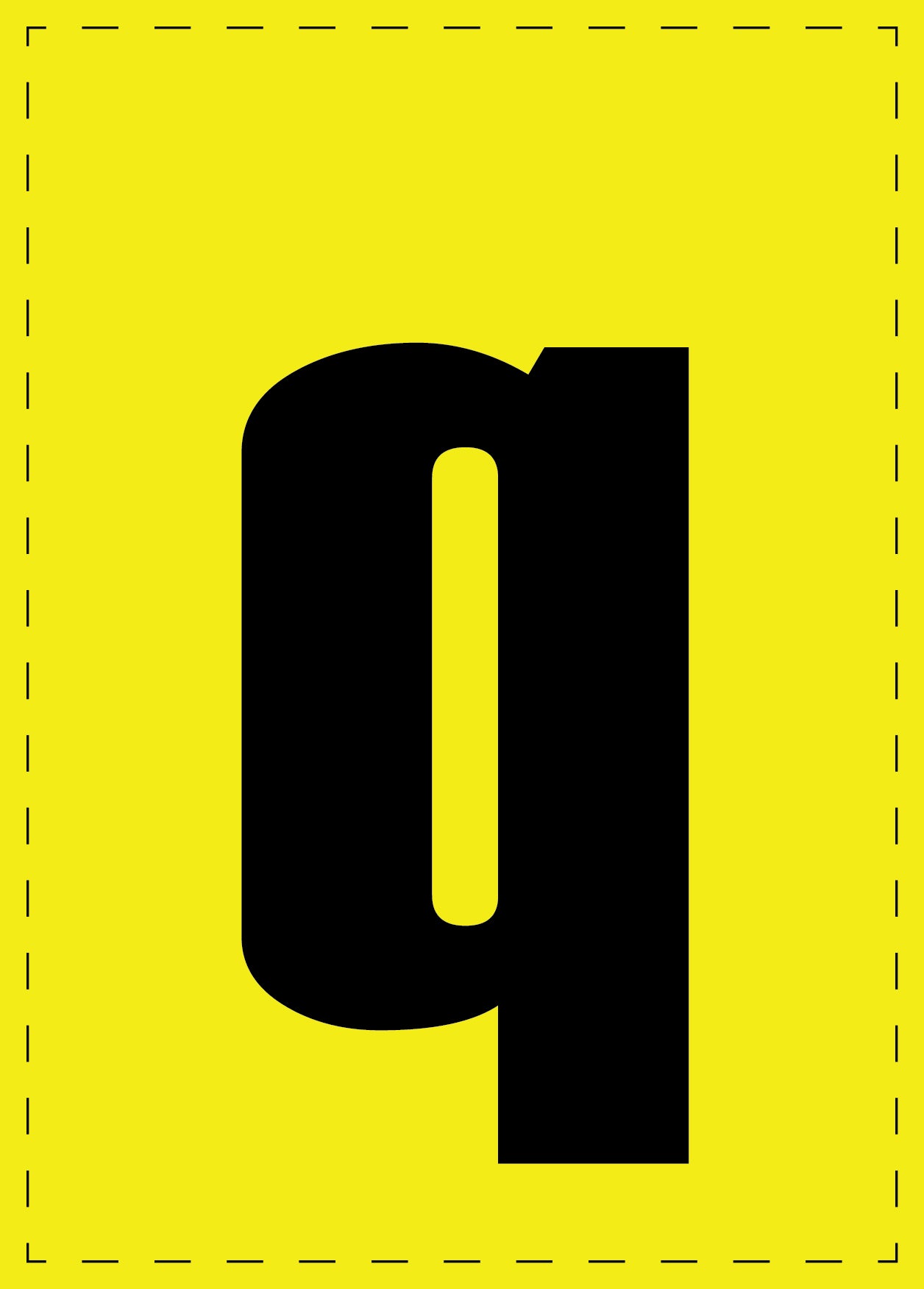 Letter q zelfklevende letters en cijferstickers zwart lettertype gele achtergrond ES-BKPVC-Q-3