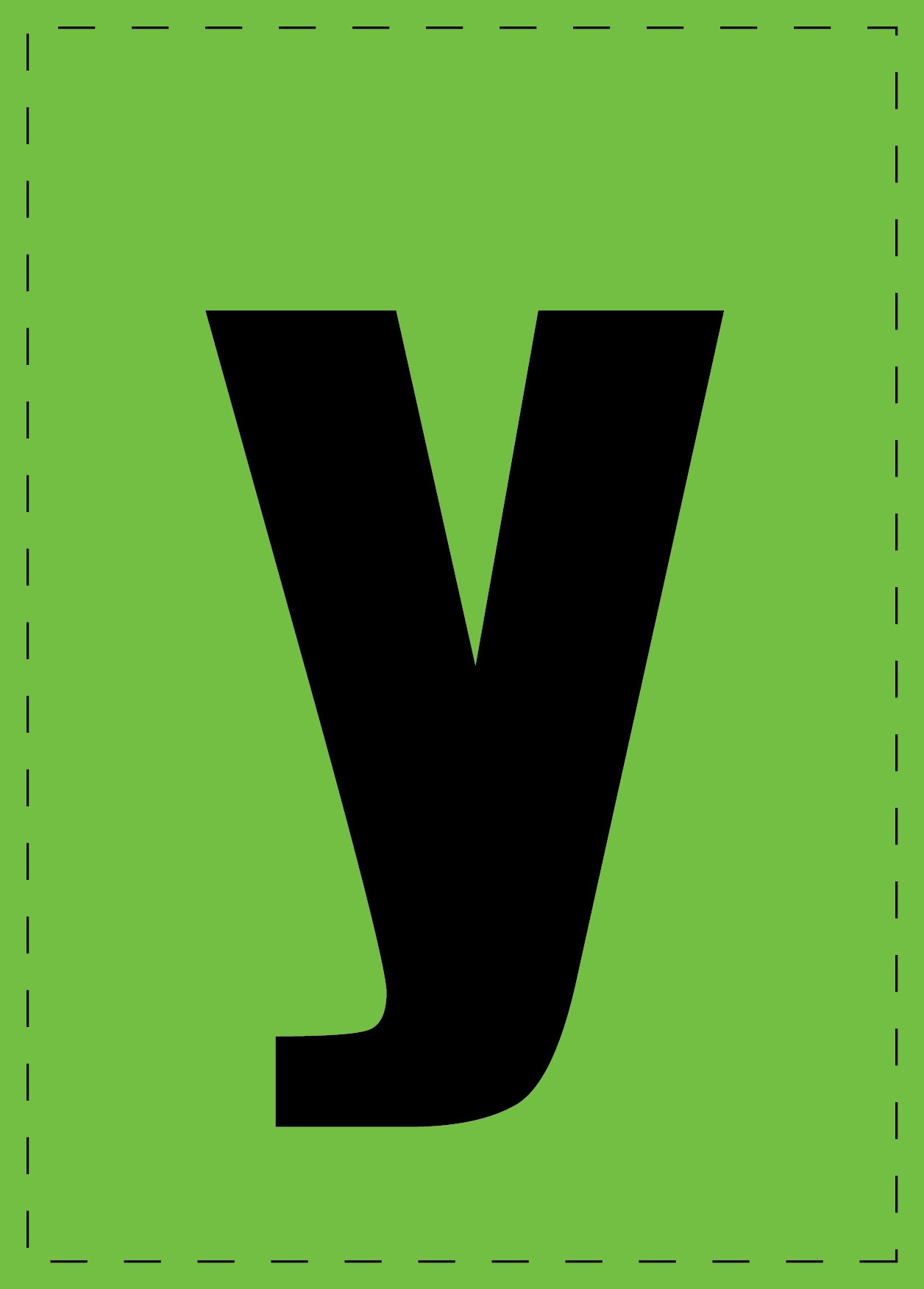 Letter y zelfklevende letters en cijferstickers zwart lettertype groen achtergrond ES-BKPVC-Y-67