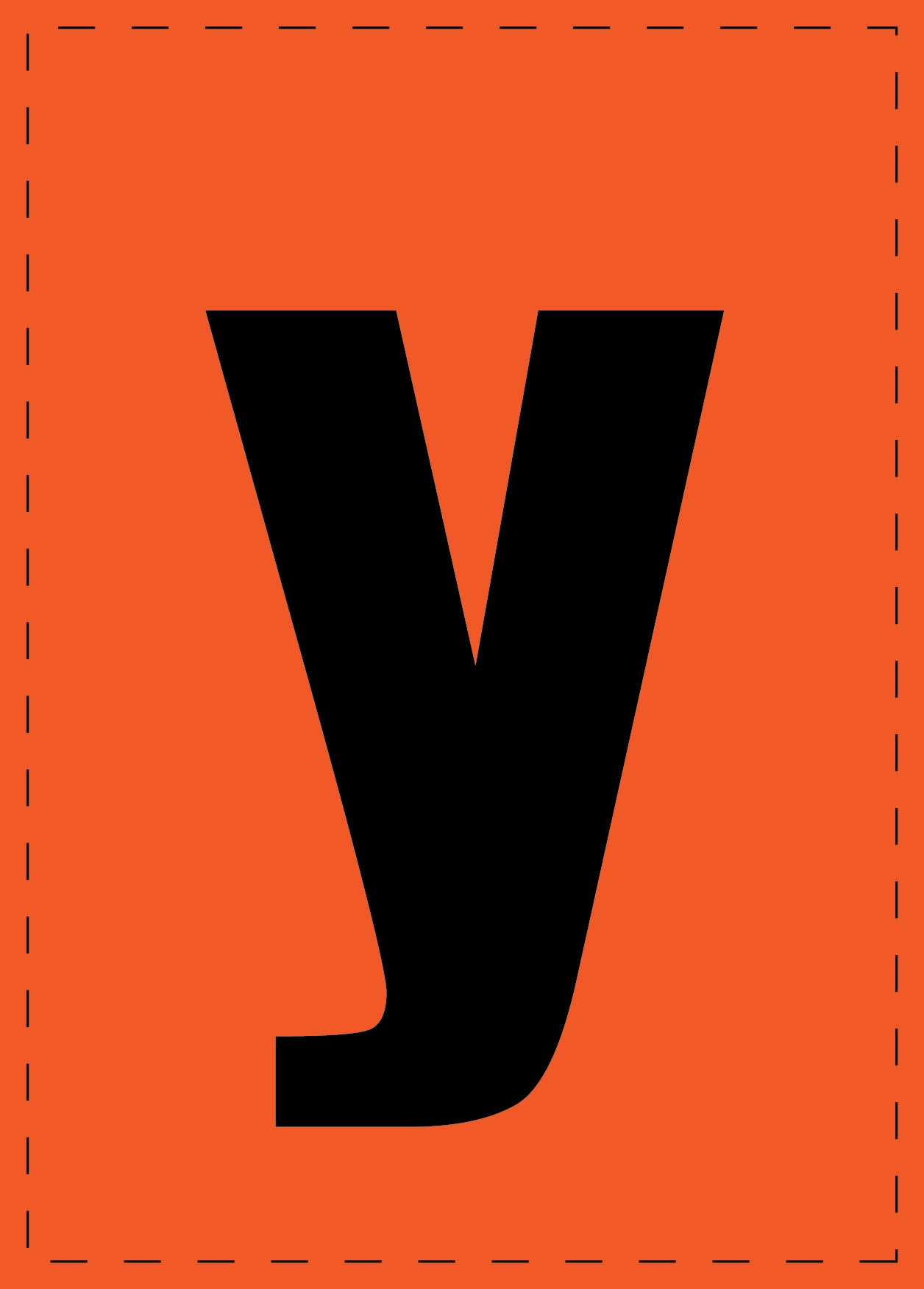 Letter y zelfklevende letters en cijferstickers zwart lettertype Oranje achtergrond ES-BKPVC-Y-8