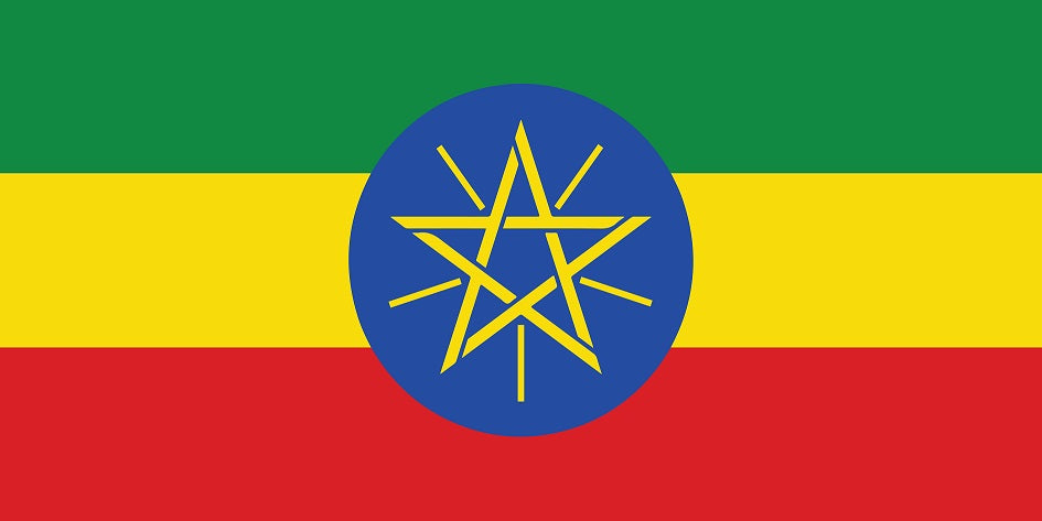 Sticker vlag van Ethiopië 5-60cm Weerbestendig ES-FL-AET
