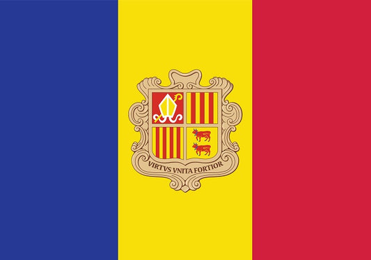 Sticker vlag van Andorra 5-60cm Weerbestendig ES-FL-AND
