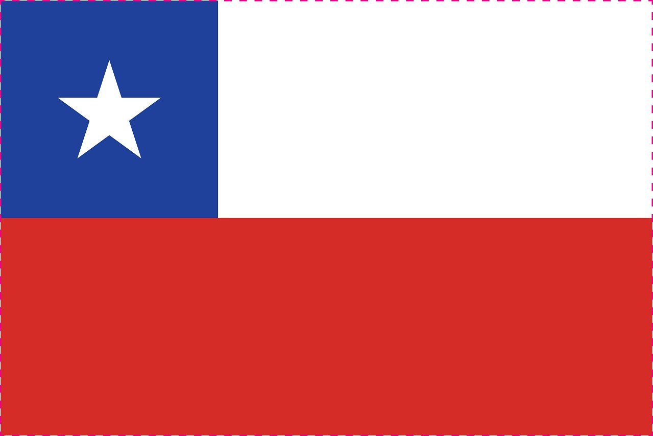 Sticker vlag van Chili  5-60cm Weerbestendig ES-FL-CHL