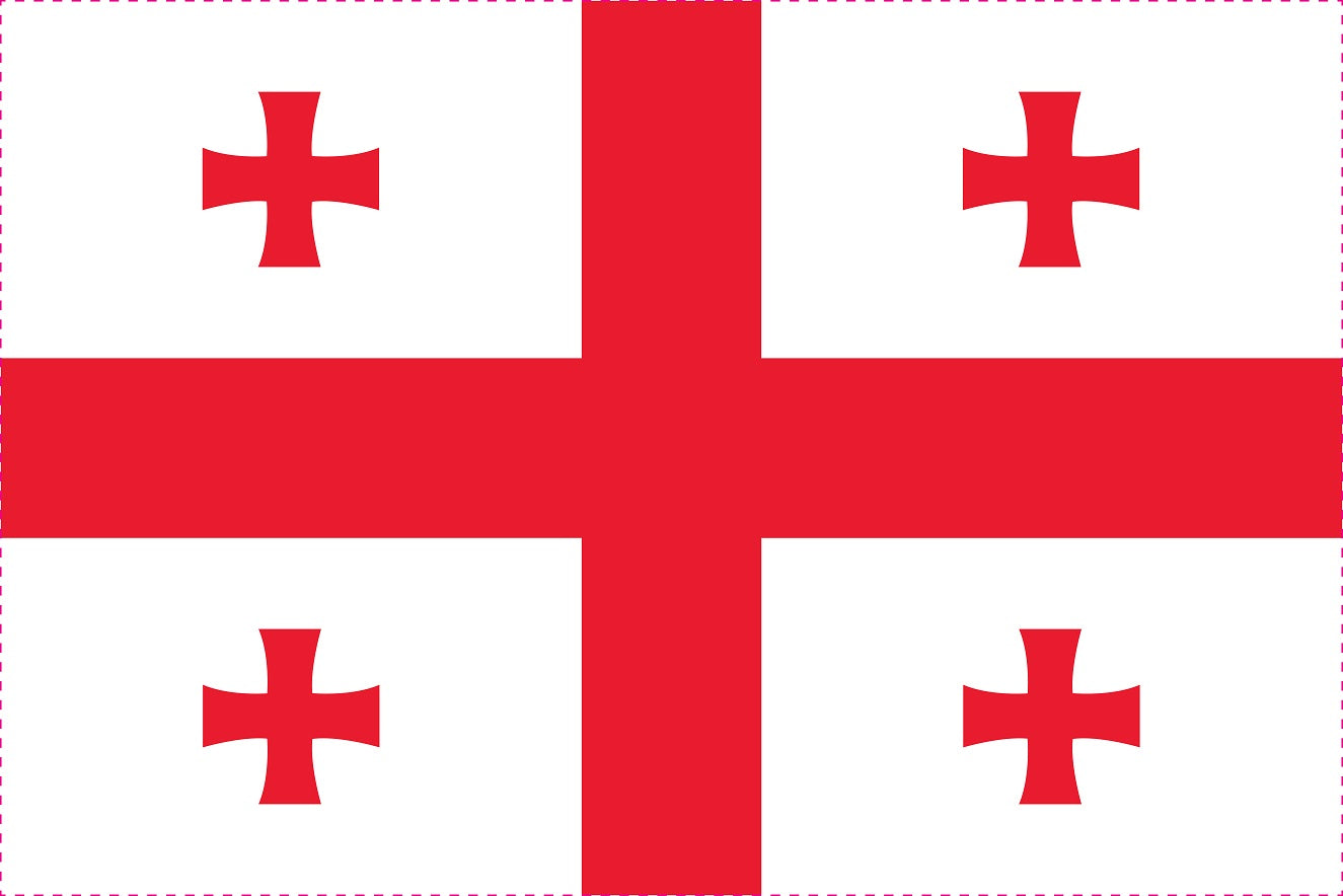 Sticker vlag van Georgiëk 5-60cm Weerbestendig ES-FL-GEO