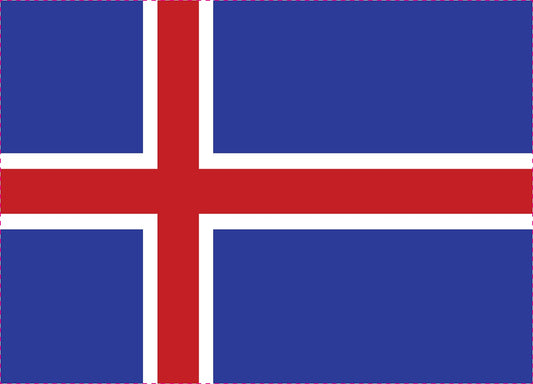 Sticker vlag van IJsland 5-60cm Weerbestendig ES-FL-ISL