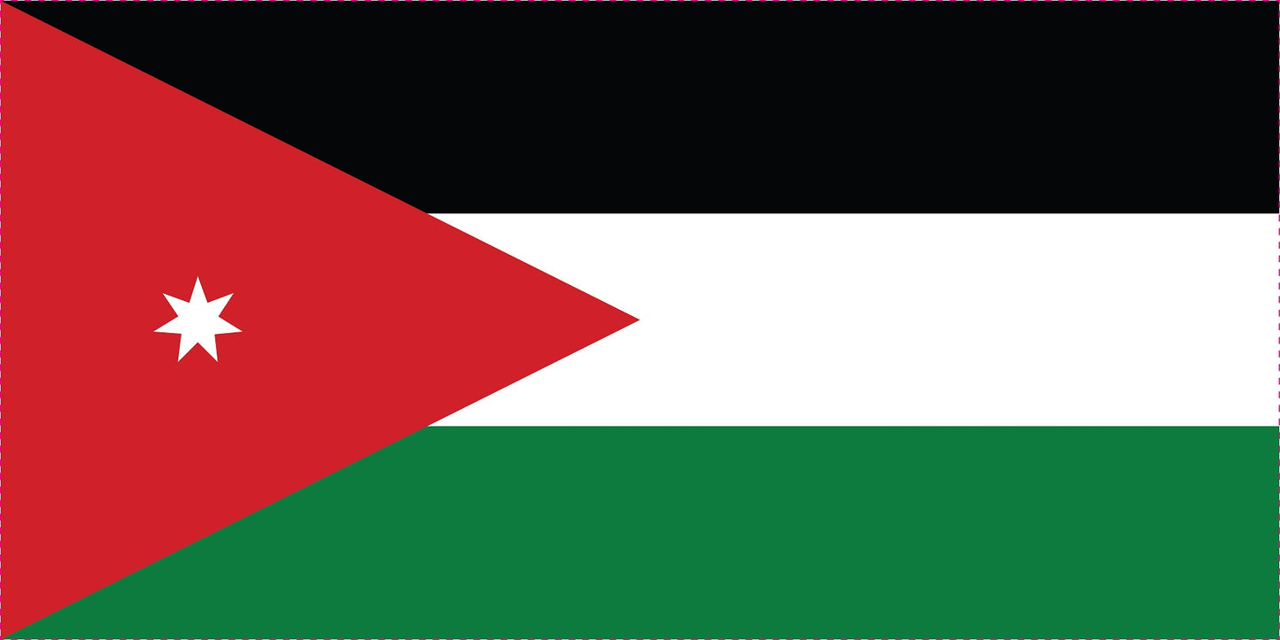 Sticker vlag van Jordanië 5-60cm Weerbestendig ES-FL-JRD