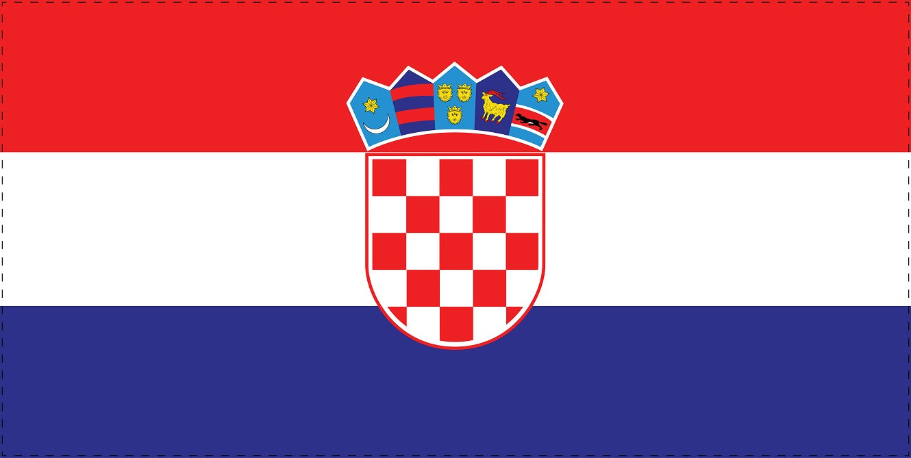 Sticker vlag van Kroatië 5-60cm Weerbestendig ES-FL-KRO