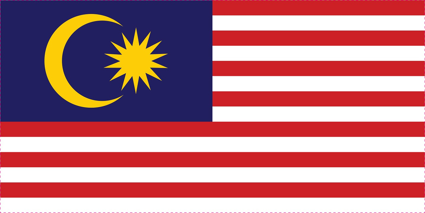 Sticker vlag van Maleisië 5-60cm Weerbestendig ES-FL-MLS