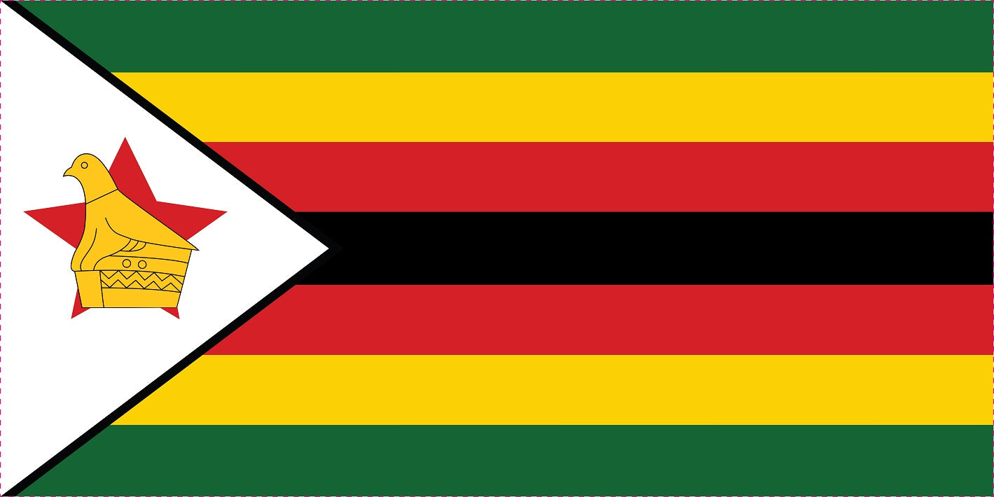 Sticker vlag van Simbawe 5-60cm Weerbestendig ES-FL-SIM