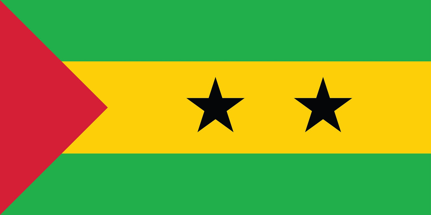 Sticker vlag van Sao Tomé en Principe 5-60cm Weerbestendig ES-FL-STP