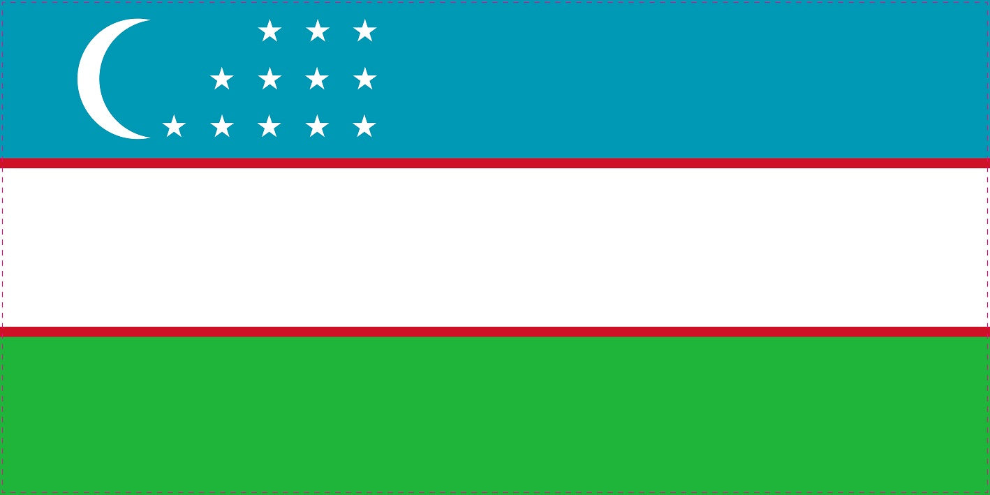 Sticker vlag van Oezbekistan 5-60cm Weerbestendig ES-FL-USB