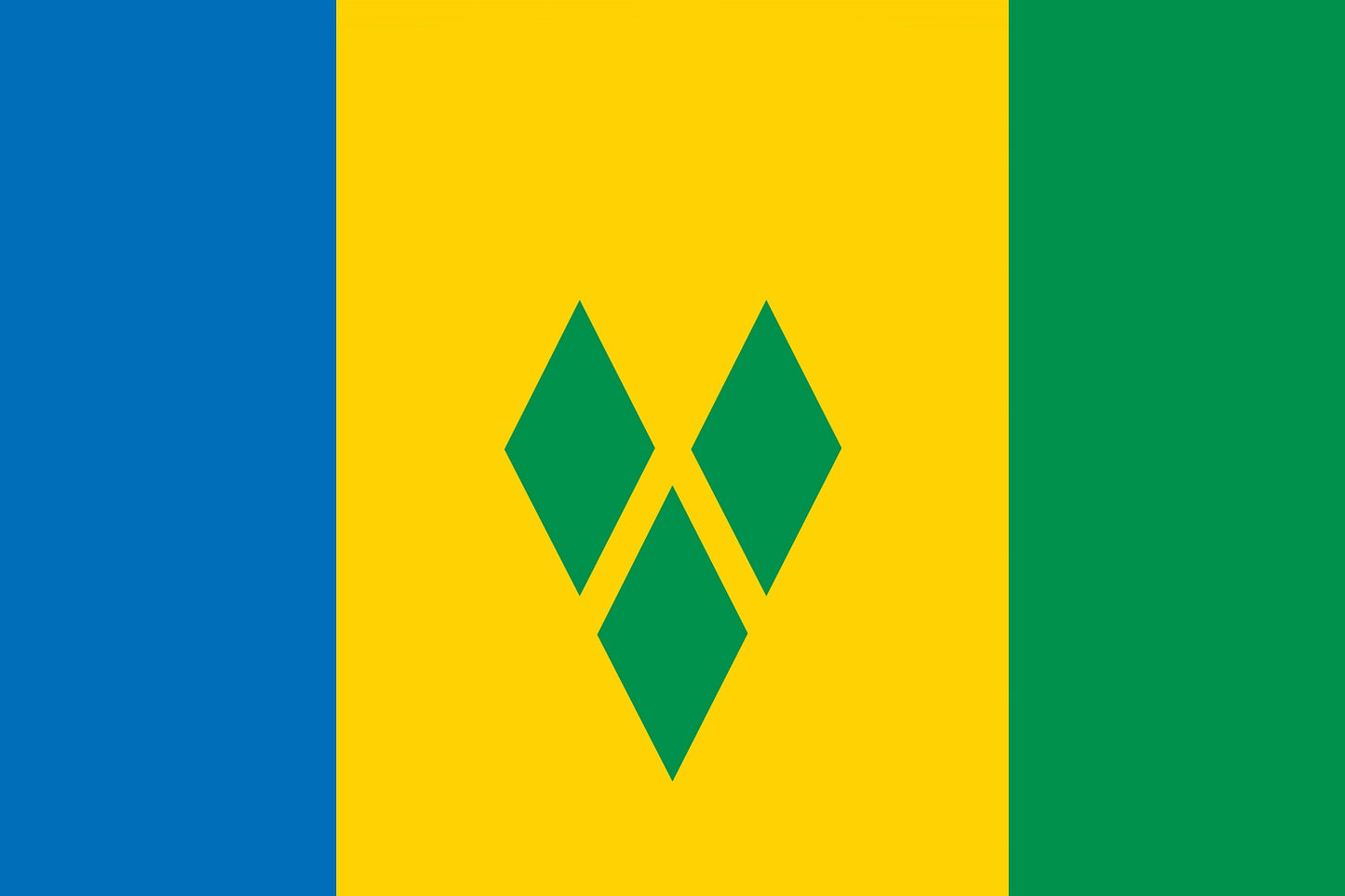 Sticker vlag van St. Louis Vincent in de Grenadines 5-60cm Weerbestendig ES-FL-VCT