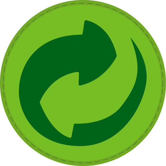 Verpakkingslabel "De Groene Punt" sticker 2-7 cm EW-GRP