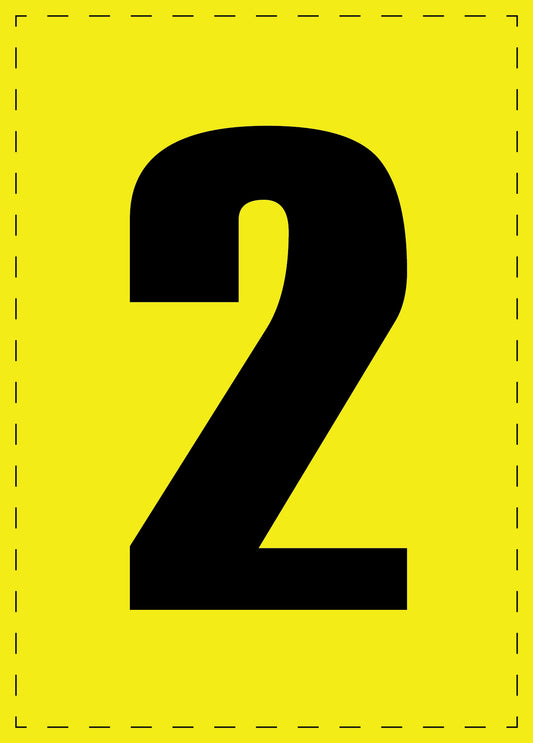 Letter 2 zelfklevende letters en cijferstickers zwart lettertype gele achtergrond ES-NPVC-2-3